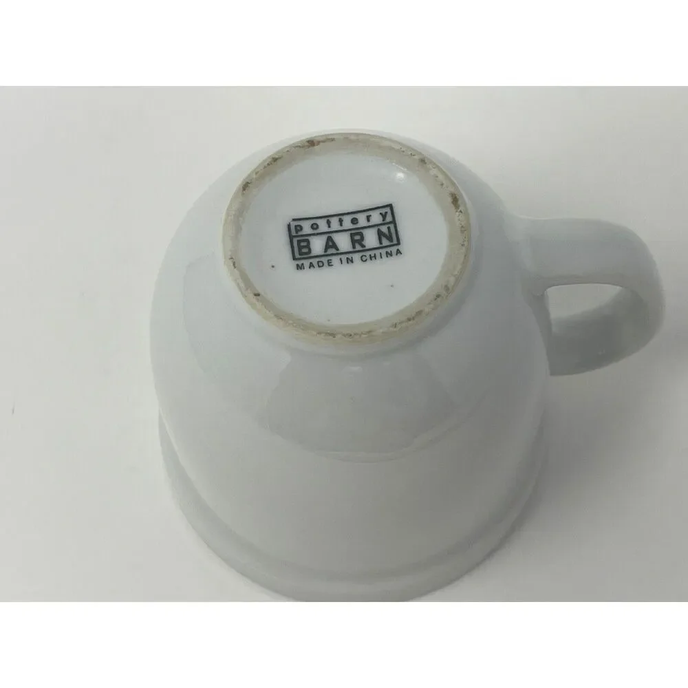 Pottery Barn Suppertime Du Jour Cafe Bistro Diner White Coffee Tea Mug Cup 10oz